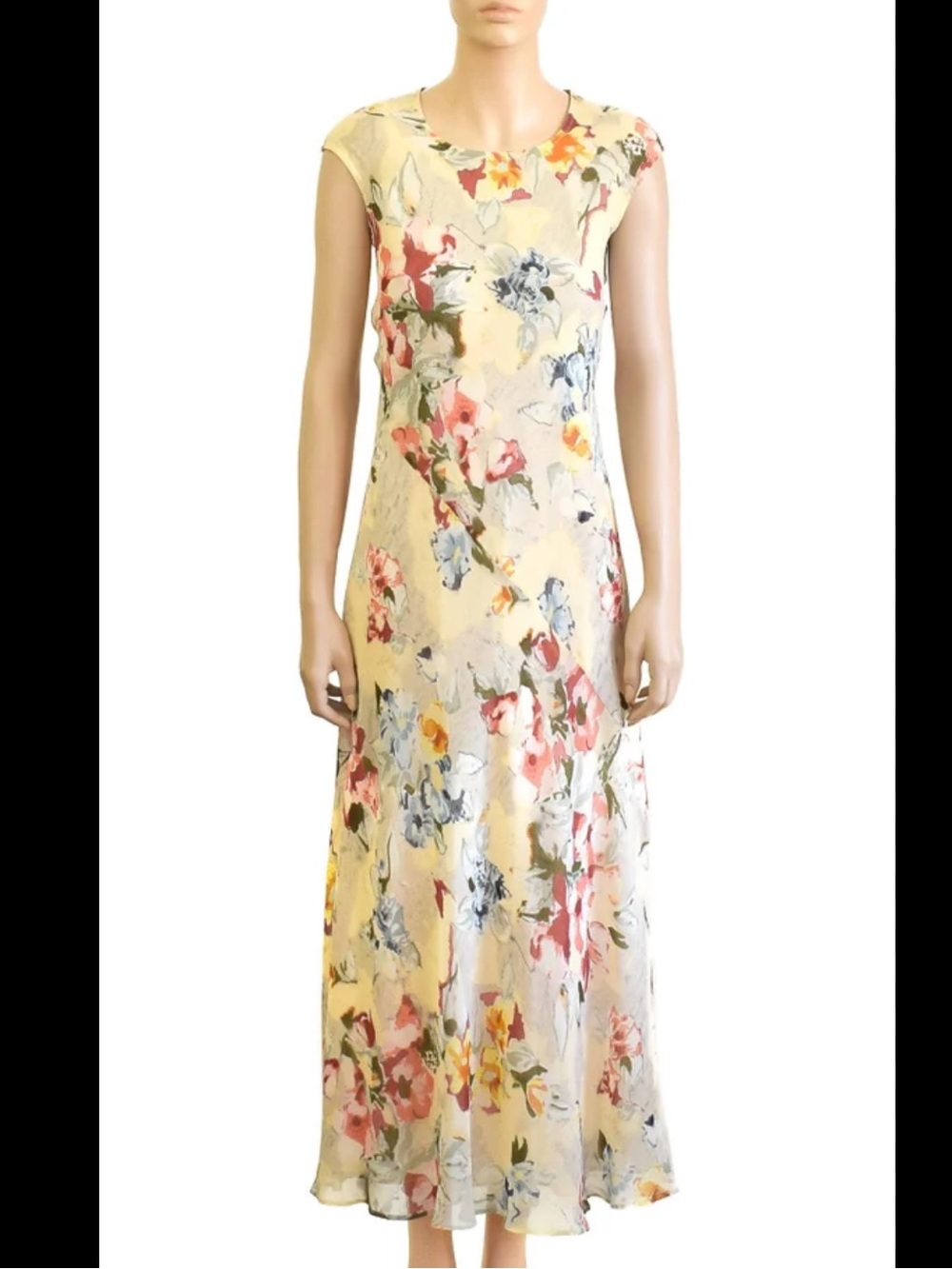 Ann Taylor yellow Floral Silk dress